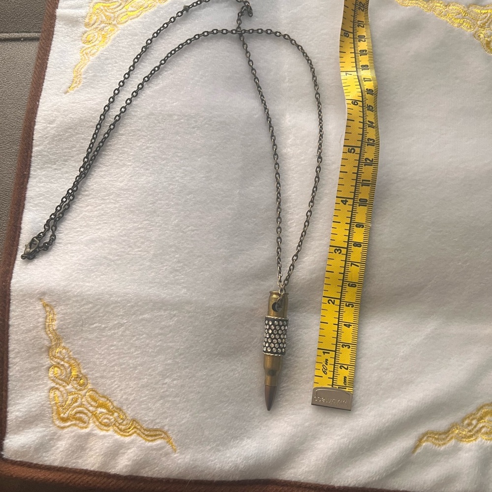 Real Bullet necklace w Swarovski crystal